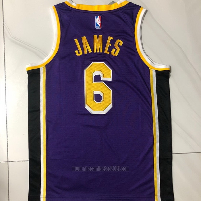 Camiseta Los Angeles Lakers LeBron James #6 Statement 2020-21 Violeta